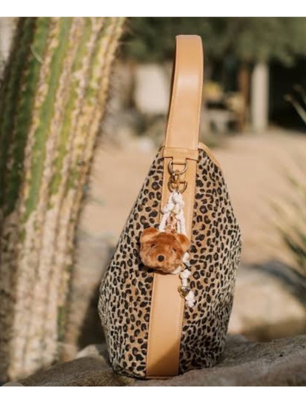 Stoney Clover Lane Leopard Print Slouchy Shoulder Bag - Picture 3 of 13